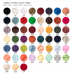 new colors crinkle texture double gauze cotton muslin fabric for baby