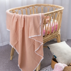 On sale babies age group 100% custom organic cotton blanket for girls