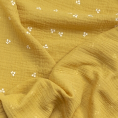 Soft comfortable custom screen printing 100 cotton material cotton double gauze muslin blanket fabric